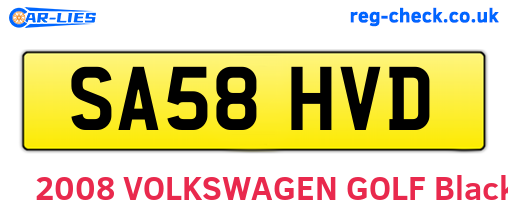 SA58HVD are the vehicle registration plates.