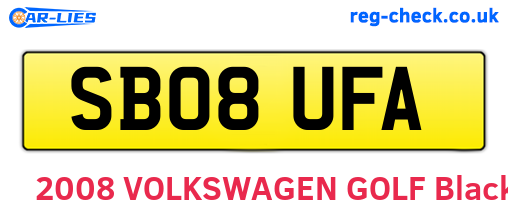 SB08UFA are the vehicle registration plates.