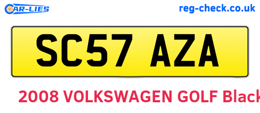 SC57AZA are the vehicle registration plates.