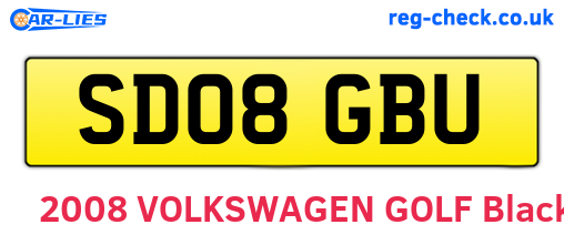 SD08GBU are the vehicle registration plates.