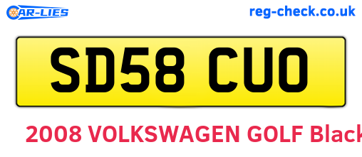 SD58CUO are the vehicle registration plates.