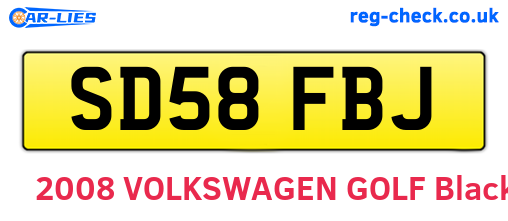 SD58FBJ are the vehicle registration plates.