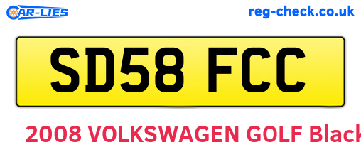 SD58FCC are the vehicle registration plates.