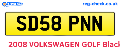 SD58PNN are the vehicle registration plates.