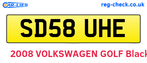 SD58UHE are the vehicle registration plates.