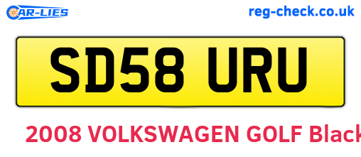 SD58URU are the vehicle registration plates.