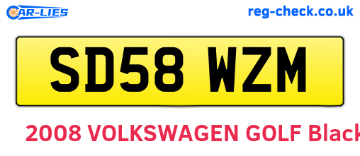 SD58WZM are the vehicle registration plates.