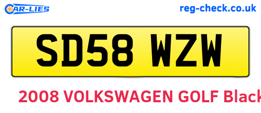 SD58WZW are the vehicle registration plates.