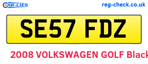 SE57FDZ are the vehicle registration plates.