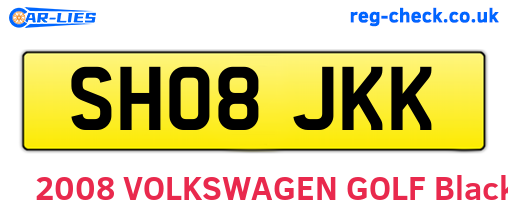 SH08JKK are the vehicle registration plates.