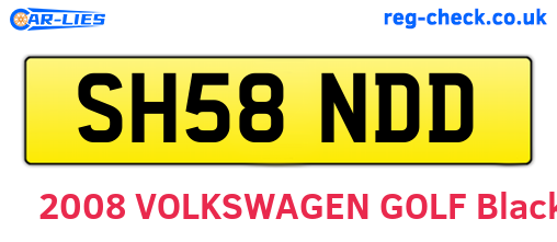 SH58NDD are the vehicle registration plates.