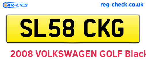 SL58CKG are the vehicle registration plates.