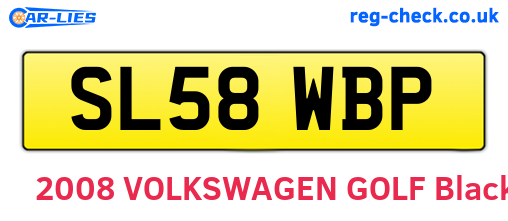 SL58WBP are the vehicle registration plates.