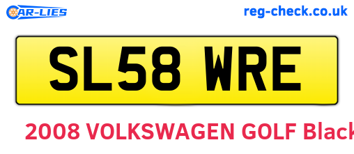 SL58WRE are the vehicle registration plates.