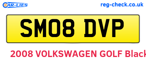 SM08DVP are the vehicle registration plates.