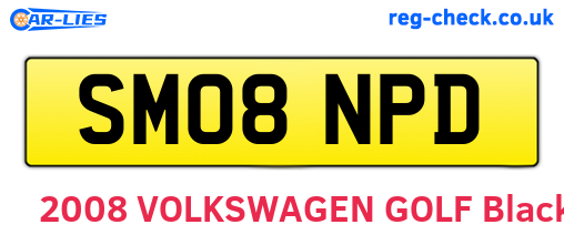 SM08NPD are the vehicle registration plates.