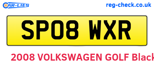SP08WXR are the vehicle registration plates.