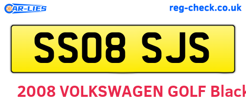 SS08SJS are the vehicle registration plates.