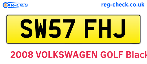 SW57FHJ are the vehicle registration plates.