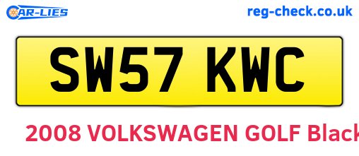 SW57KWC are the vehicle registration plates.