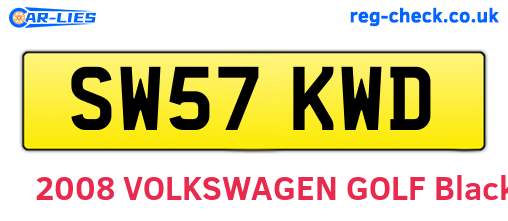 SW57KWD are the vehicle registration plates.