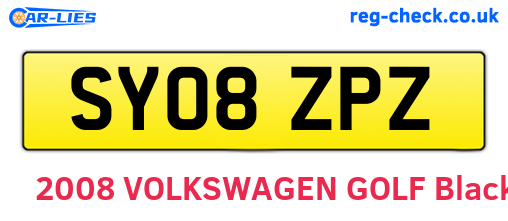 SY08ZPZ are the vehicle registration plates.