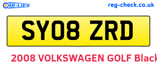 SY08ZRD are the vehicle registration plates.