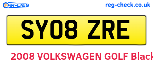 SY08ZRE are the vehicle registration plates.