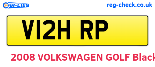 V12HRP are the vehicle registration plates.