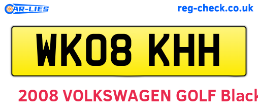WK08KHH are the vehicle registration plates.
