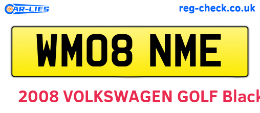 WM08NME are the vehicle registration plates.