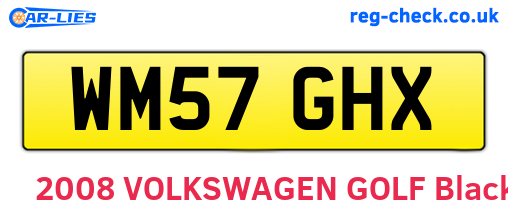 WM57GHX are the vehicle registration plates.