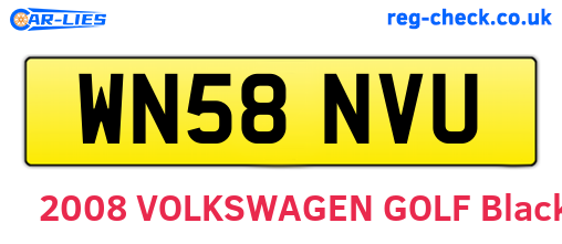 WN58NVU are the vehicle registration plates.