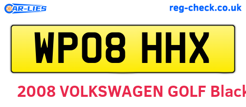 WP08HHX are the vehicle registration plates.