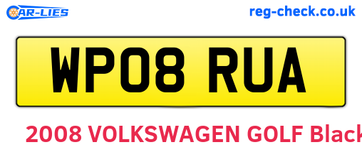 WP08RUA are the vehicle registration plates.