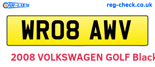 WR08AWV are the vehicle registration plates.