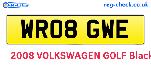 WR08GWE are the vehicle registration plates.