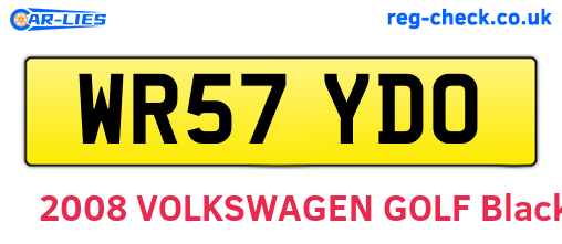 WR57YDO are the vehicle registration plates.
