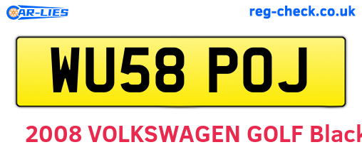WU58POJ are the vehicle registration plates.