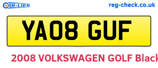 YA08GUF are the vehicle registration plates.