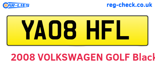 YA08HFL are the vehicle registration plates.
