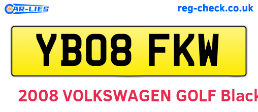 YB08FKW are the vehicle registration plates.