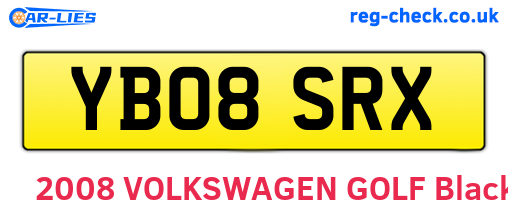 YB08SRX are the vehicle registration plates.