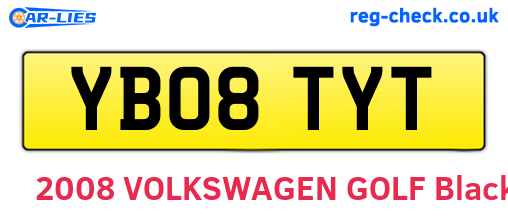 YB08TYT are the vehicle registration plates.