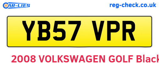 YB57VPR are the vehicle registration plates.