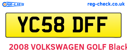 YC58DFF are the vehicle registration plates.