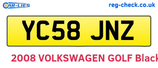 YC58JNZ are the vehicle registration plates.