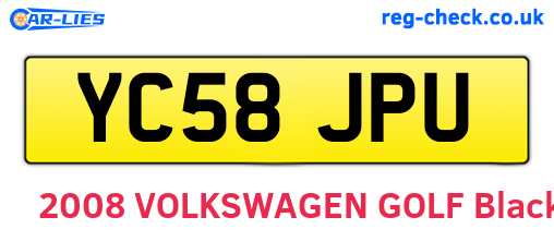 YC58JPU are the vehicle registration plates.