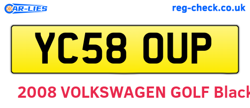 YC58OUP are the vehicle registration plates.