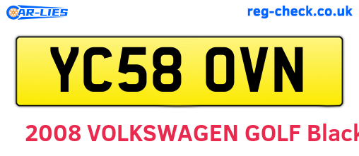 YC58OVN are the vehicle registration plates.
